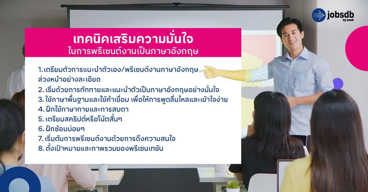 เทคนิคเสริมความมั่นใจในการพรีเซนต์งานเป็นภาษาอังกฤษ