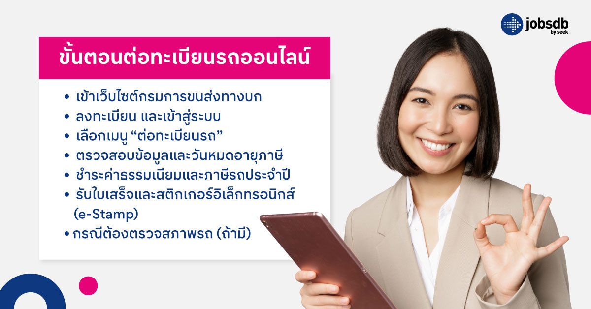 ขั้นตอนต่อทะเบียนรถออนไลน์