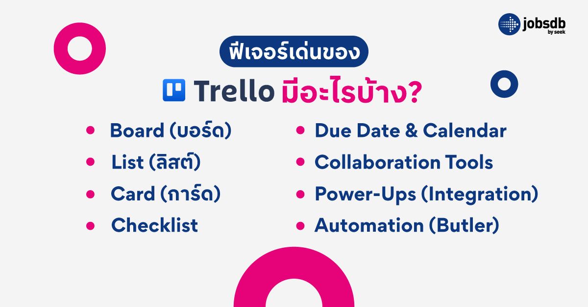 ฟีเจอร์เด่นของ Trello มีอะไรบ้าง?