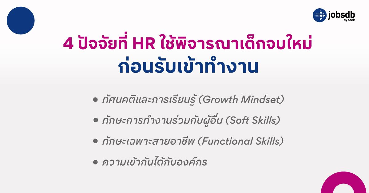 4 ปัจจัยที่ HR ใช้พิจารณาเด็กจบใหม่ก่อนรับเข้าทำงาน