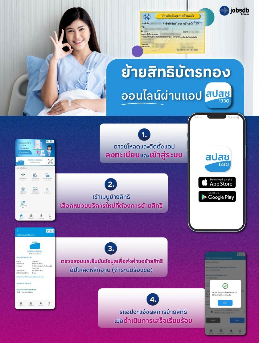 ย้ายสิทธิบัตรทองออนไลน์ผ่านแอป “สปสช.”