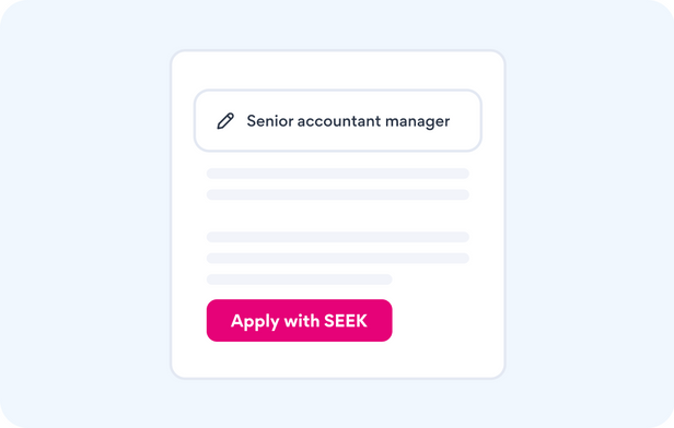 A stylised representation of the Apply with SEEK button on a job ad