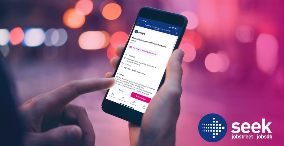 Jobsdb by SEEK เปิดตัวแพลตฟอร์มใหม่ ตอบโจทย์   “Better Matches” จับคู่คนที่ใช่กับงานที่ชอบ ด้วย AI ระดับโลกจาก SEEK 