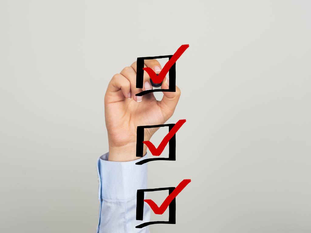 checking off a to-do list