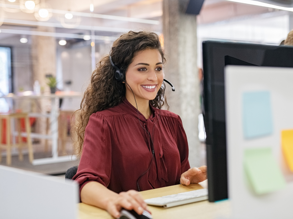 woman at work as a customer service agent