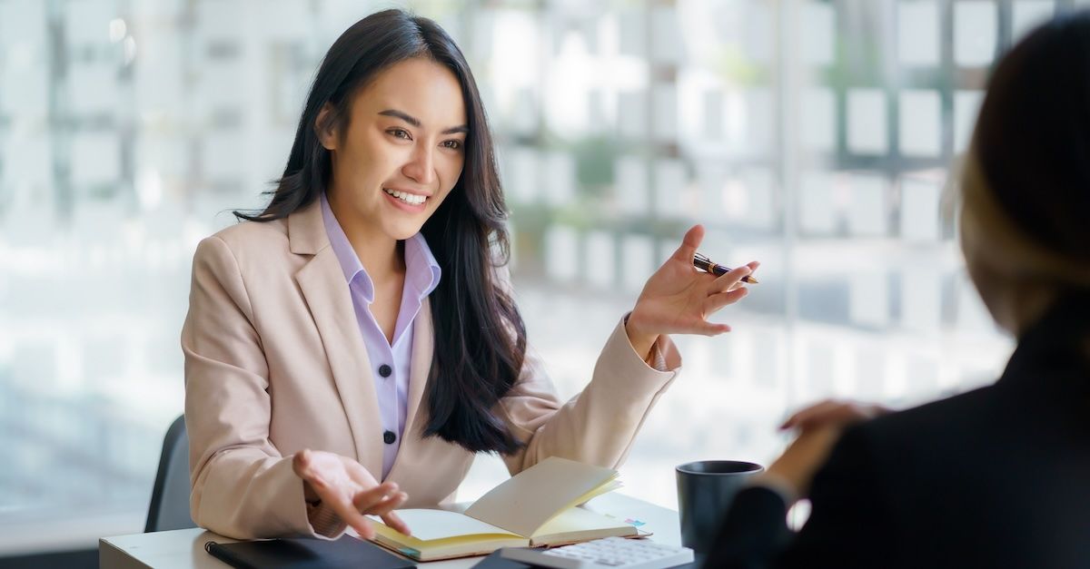 Woman interviewer during an interview