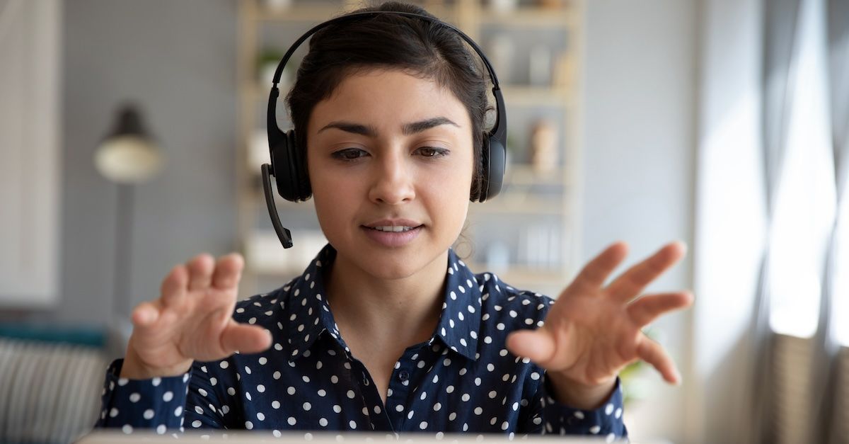IT technician woman wearing a headset