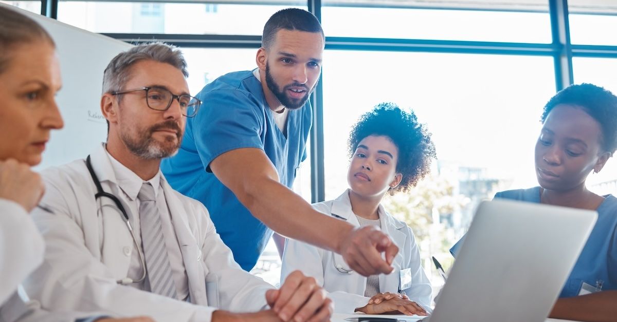 Medical group in a meeting