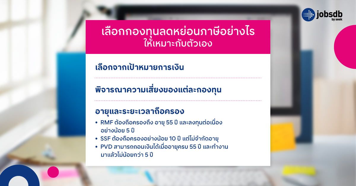 เลือกกองทุนลดหย่อนภาษีอย่างไร ให้เหมาะกับตัวเอง