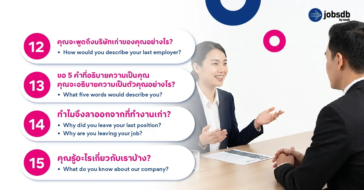 12. คุณจะพูดถึงบริษัทเก่าของคุณอย่างไร?