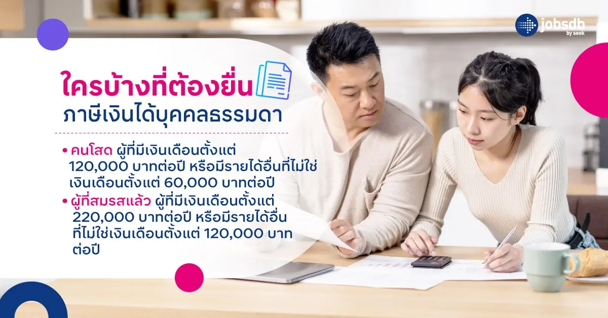 ใครบ้างที่ต้องยื่นภาษีเงินได้บุคคลธรรมดา