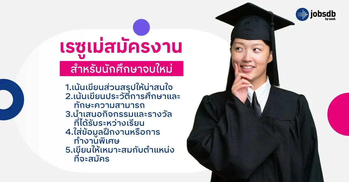 ตัวอย่างเรซูเม่สมัครงาน สำหรับนักศึกษาจบใหม่