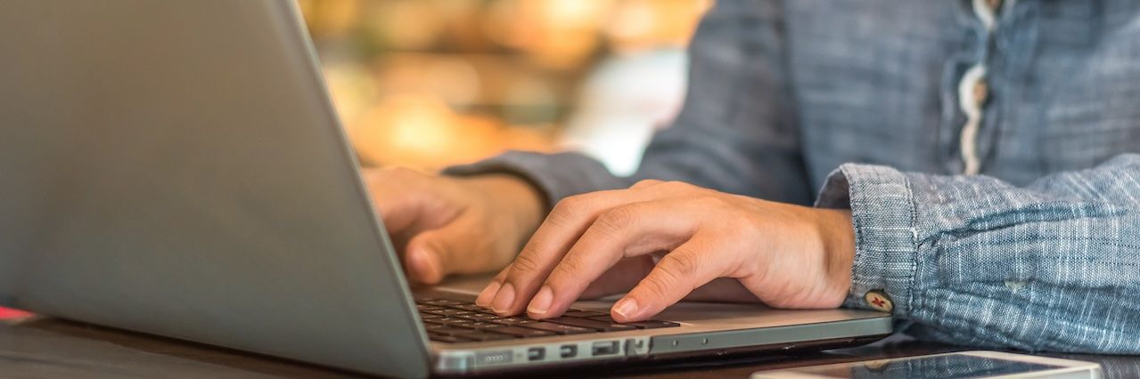 woman typing