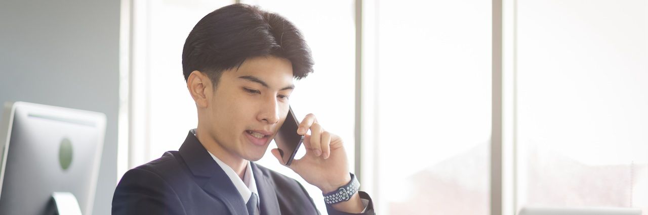 business man on the phone