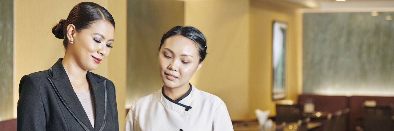 two women in restaurant