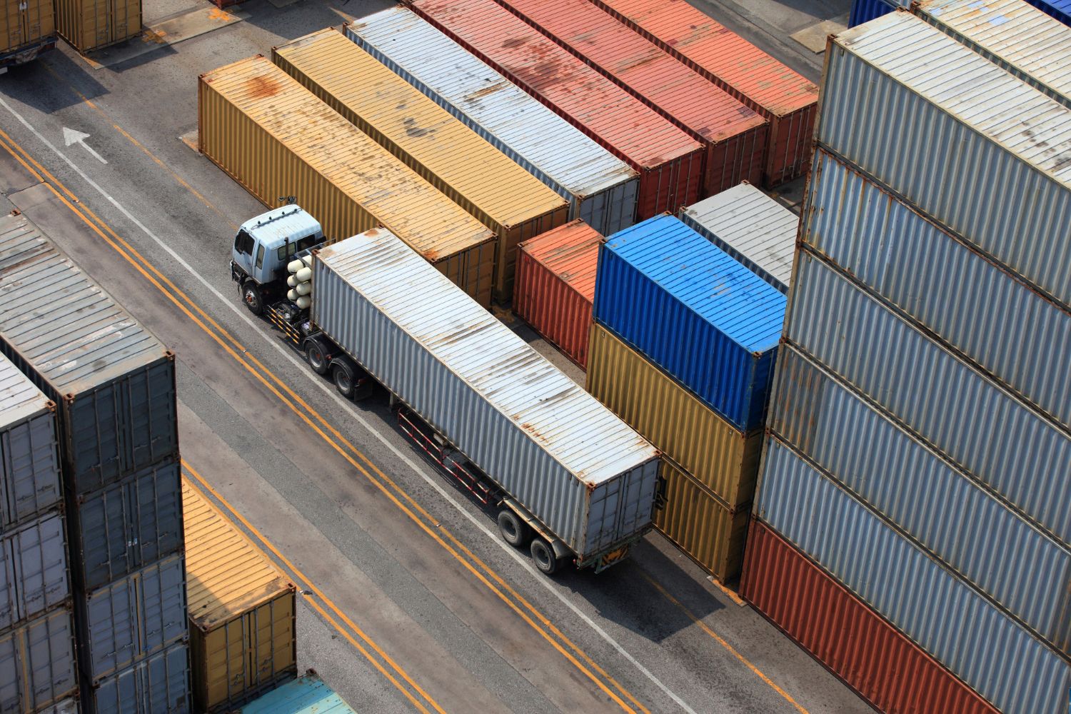 Various container vans delivered by a freight forwarding company.