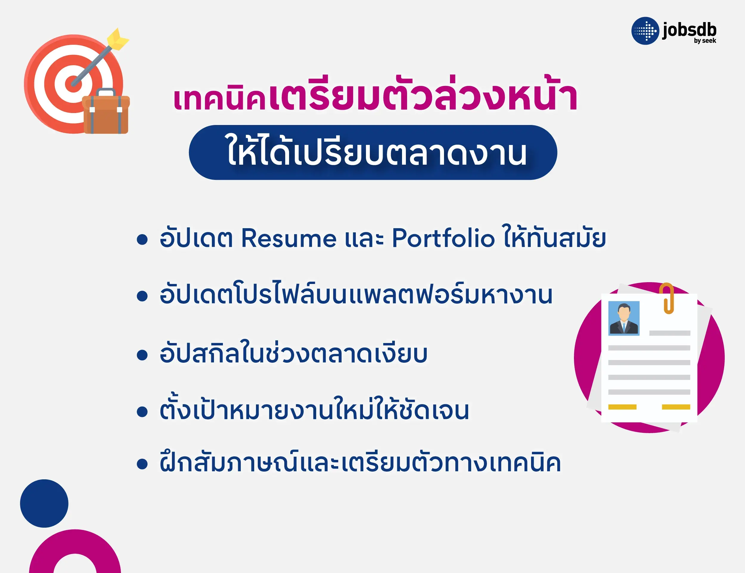 เทคนิคเตรียมตัวล่วงหน้าให้ได้เปรียบตลาดงาน