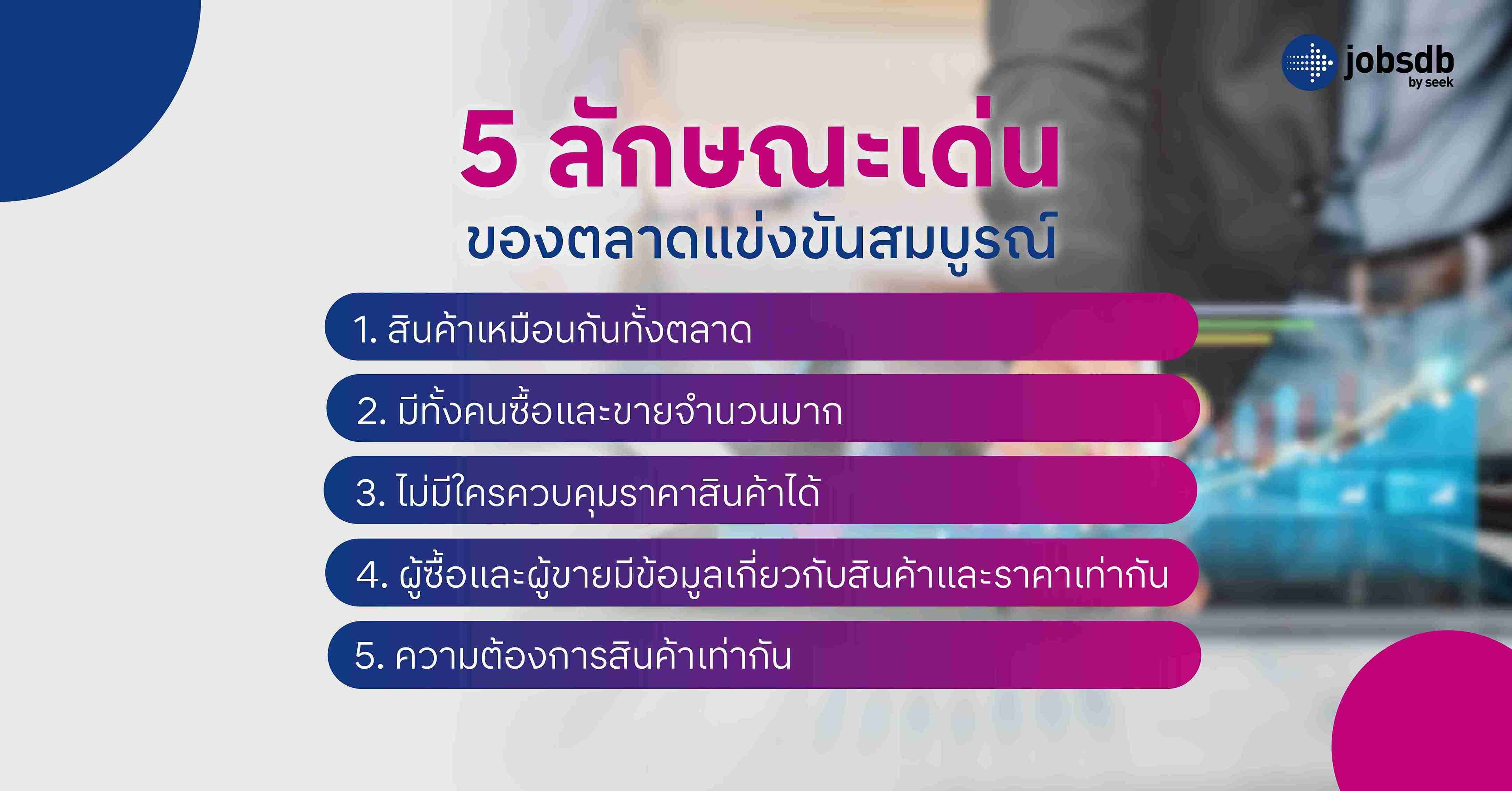 5 ลักษณะเด่นของตลาดแข่งขันสมบูรณ์